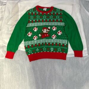 Nintendo Super Mario Bros Green and Red Sweater